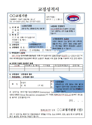 교정성적서